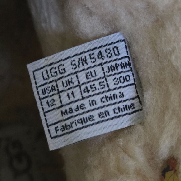 Ugg 5480 Tan Leather Shearling Lined Vibram Sole Gore Tex Chukka Boots Size 12 - Picture 8 of 9